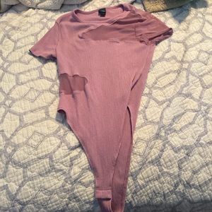 purple bodysuit